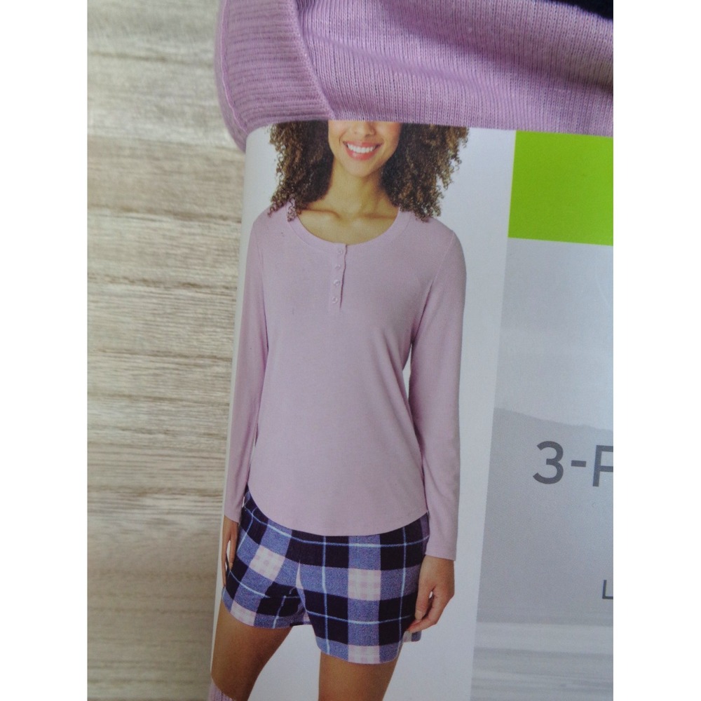 Eddie Bauer Women's‎ 3-Piece Waffle Fleece Sleep Set Pajamas Size XS Purple - Picture 2 of 6